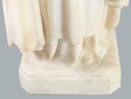 Cipriano Cipriani: Madonna. Faragott márvány szobor. Jelzett. XIX. sz. vége. 60 cm / Carved marble