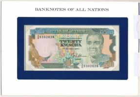 Zambia DN(1990-1991) 20K "A/G 5302828" "Banknotes of all Nations" bankjegyes borítékban, bélyegzés levágva T:UNC Zambia ND(1990-1991) 20 Kwacha "A/G 5302828" in "Banknotes of all Nations" banknote envelope, stamping cut off C:UNC Krause P#32b