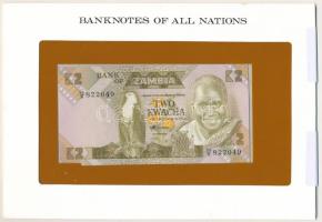 Zambia DN (1980-1988) 2K "86/B 822049" "Banknotes of all Nations" bankjegyes borítékban, bélyegzés levágva T:UNC Zambia ND (1980-1988) 2 Kwacha "86/B 822049" in "Banknotes of all Nations" banknote envelope, stamping cut off C:UNC Krause P#32b