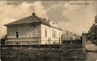 Csáktornya, Cakovec; Gróf Festetics utca, villa. Fischel Fülöp (Strausz Sándor) kiadása / street vie...