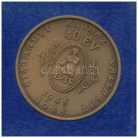 Bognár György (1944-) 1985. "M. Theresia alapíttatott 1773-1985 / Bizományi Áruház Vállalat - BÁV 40 év 1945-1985" kétoldalas bronz emlékérem (42,5mm) T:AU patina