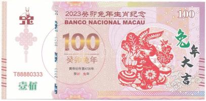 Makaó 2023. 100P "T88880333" fantázia bankjegy T:UNC,AU Macau 2023. 100 Patacas "T88880333" fantasy banknote C:UNC,AU