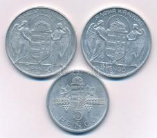 1943. 5P Al "Horthy Miklós születésének 75. évfordulójára" (2x) + 1945. 5P Al "Parlam...