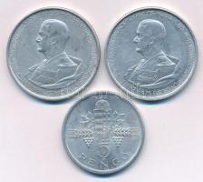 1943. 5P Al "Horthy Miklós születésének 75. évfordulójára" (2x) + 1945. 5P Al "Parlam...