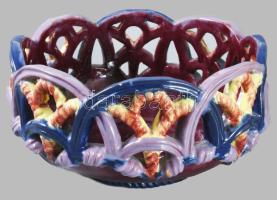 Piowitt oszrák art deco kerámia gyümölcsöstál, ca 1930. Mázas kerámia, jelzett 134-es formaszám. Apr...