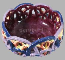 Piowitt oszrák art deco kerámia gyümölcsöstál, ca 1930. Mázas kerámia, jelzett 134-es formaszám. Apr...