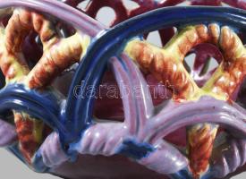 Piowitt oszrák art deco kerámia gyümölcsöstál, ca 1930. Mázas kerámia, jelzett 134-es formaszám. Apr...