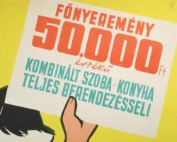 Gaál Mátyás (1909-): MÉH sorsjáték, 1957 körül, reklámplakát, papír, jelzett a plakáton, Plakát Címk...