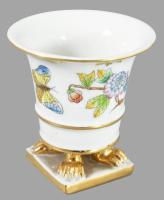 Herendi Viktória mintás körmös váza, jelzett, hibátlan, m: 7,5 cm