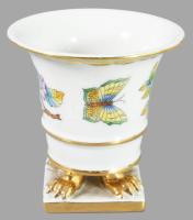 Herendi Viktória mintás körmös váza, jelzett, hibátlan, m: 7,5 cm