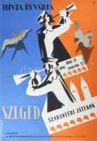 Kopasz Márta (1911-2011): Szeged, Szabadtéri Játékok, 1960, plakát, papír, jelzett a plakáton, Offse...