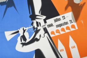 Kopasz Márta (1911-2011): Szeged, Szabadtéri Játékok, 1960, plakát, papír, jelzett a plakáton, Offse...