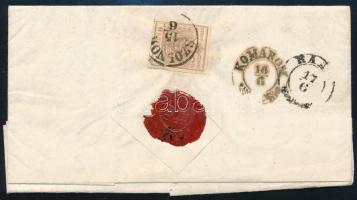 ~1855 3kr + 2 x 6kr ajánlott levélen / on registered cover "SZOLNOK" - Raab