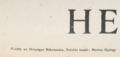Hans Erni (1909-2015): Béke Világtalálkozó, Helsinki, 1955. június 22-29. Plakát, papír, jelzett a p...