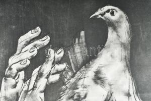 Hans Erni (1909-2015): Béke Világtalálkozó, Helsinki, 1955. június 22-29. Plakát, papír, jelzett a p...