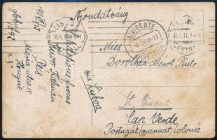 1911 Turul 5f TCV képeslapon Pécsről St. Vincentre (portugál gyarmat) / TCV postcard to Cap Verde