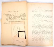 cca 1900 Bary József jogász (tiszaeszlári per ügyésze) vegyes iratai, meghívók, névjegyek, levelek, ...