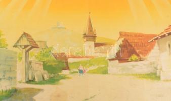 1940 Erdélyi részek visszacsatolásának emlékére. 94x62,5 cm, lapszéli apró javított szakadásokkal, n...