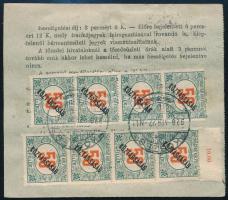 1920 Távbeszélő jegy 12 db portó bélyeggel "KŐSZEG" / Telephone ticket with 12 postage due...