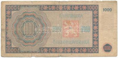 Csehszlovákia 1945. 1000K "S.14C 745105" T:VG
Czechoslovakia 1945. 1000 Korun "S.14C...
