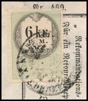 1855 Aufgabs recepisse with 6kr fiscal stamp "KK.FIL.BRF. / AUFG.AMT."
Certificate: Pusch...