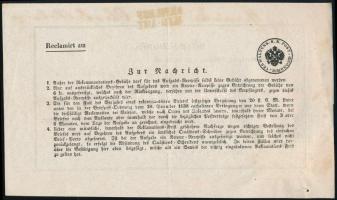 1855 Aufgabs recepisse with 6kr fiscal stamp "KK.FIL.BRF. / AUFG.AMT."
Certificate: Pusch...