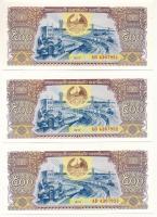 Laosz 2015. 500K (3x) sorszámkövetők "AD 4307951 - AD 4307953" T:UNC Laos 2015. 500 Kip (3x) consecutive serial numbers "AD 4307951 - AD 4307953" C:UNC