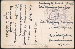 1917 Tábori posta képeslap / Field postcard "S.M.S. HUSZÁR"