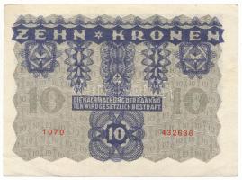 Ausztria 1922. 10K "1070 432636" T:F szép papír
Austria 1922. 10 Kronen "1070 432636...