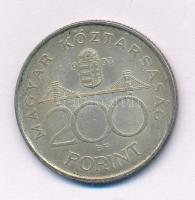 1993. 200Ft Ag "MNB" T:XF patina Adamo F13