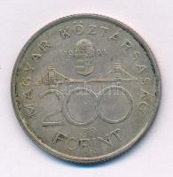 1993. 200Ft Ag "MNB" T:XF patina Adamo F13