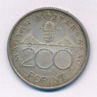 1993. 200Ft Ag "MNB" T:XF patina Adamo F13