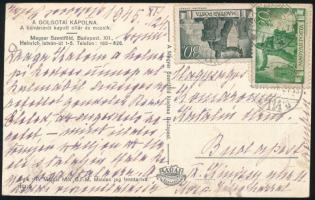 1945 (5. díjszabás) Budapest helyi képeslap 2 bélyeggel / Local postcard