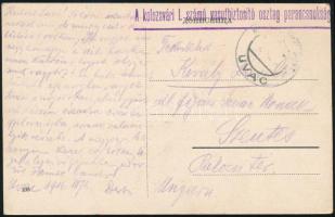1916 Tábori posta képeslap / Field postcard "A kolozsvári I. számú vasútbiztosító osztag paranc...