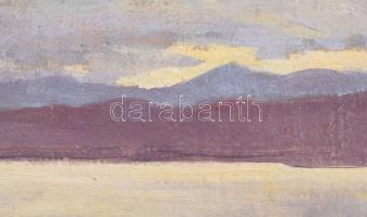 Bitay Árpád (1900-1935): Folyópart (Erdély). Olaj, karton. Jelezve jobbra lent. Dekoratív fakeretben...