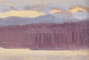 Bitay Árpád (1900-1935): Folyópart (Erdély). Olaj, karton. Jelezve jobbra lent. Dekoratív fakeretben...