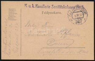 1917 Tábori posta levelezőlap / Field postcard "K.u.k. Kavallerie Sanitätskolonne Nr.3."