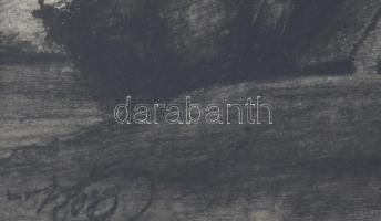 Nagy I jelzéssel: Táj házikóval. Szén, papír. Hátoldalán "Etának szeretettel Imre 1922" fe...