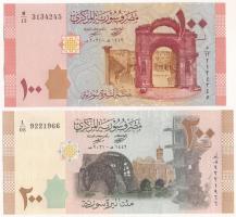 Szíria 2021. 100P + 2021. 200P T:UNC Syria 2021. 100 Pounds + 2021. 200 Pounds C:UNC Krause P113, P114