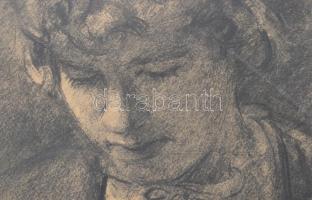Heil-Huba Ferenc (-): Merengő, 1958. Szén, papír, jelzett. Üvegezett fakeretben. 42x30 cm