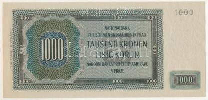 Német Harmadik Birodalom / Cseh-Morva Protektorátus 1942. 1000K "Ac 317020", "SPECIME...