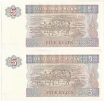 Mianmar 1997(DN) 5K (2x) sorszámkövető "BS 6695696 - BS 6695697" T:UNC
Myanmar 1997(ND) 5...