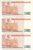 Peru 1987. 50I (3x) sorszámkövető "A 5315240 N - A 5315242 N" T:UNC
Peru 1987. 50 Intis (...