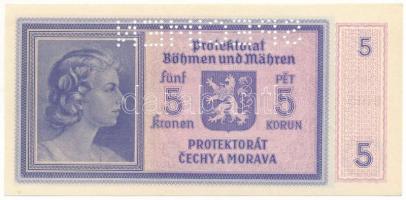 Német Harmadik Birodalom / Cseh-Morva Protektorátus 1940(DN) 5K "B019", "SPECIMEN (MI...