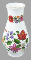Kalocsai porcelán váza, jelzett, hibátlan, m: 19 cm