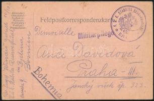 1914 Tábori posta levelezőlap / Field postcard "K.U.K. STABILES RESERVESPITAL BJEL(INA)"