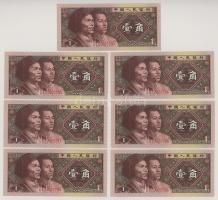 Kína 1980. 1j (7x) sorszámkövetők "L6Z9020293 - L6Z9020299" T:UNC
China 1980. 1 Jiao (7x)...