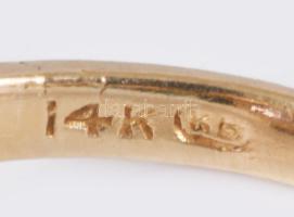 Arany (Au) gyűrű, ametiszttel, jelzett, 14k, m:53, bruttó 4,1g