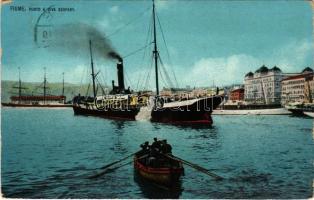 1911 Fiume, Rijeka; Porto e Riva Szapary. Ottmar Zieher / kikötő, gőzhajó / port, steamship (EM)