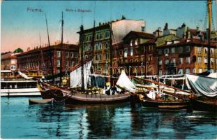 Fiume, Rijeka; Molo e Bragozzi / kikötő / port (EK)